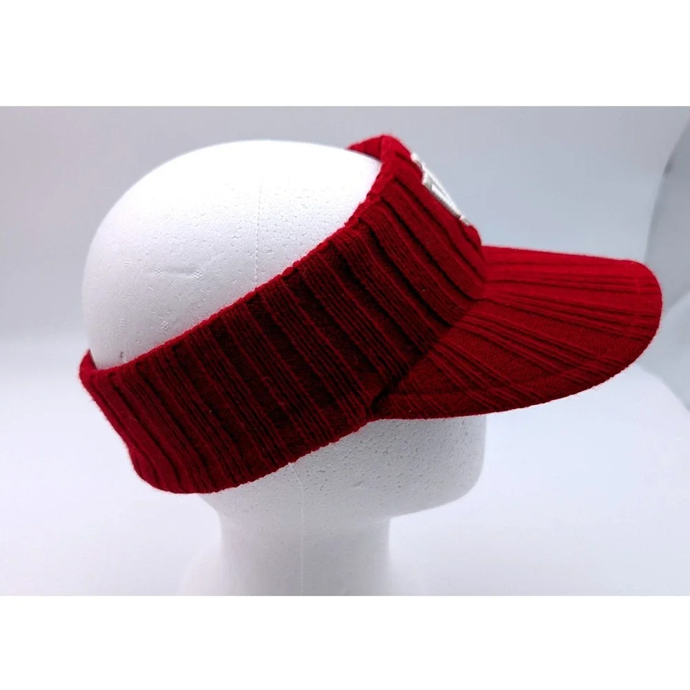 Starter Indiana University IU Hoosiers Knit Visor Hat Crimson Red Ribbed Logo
